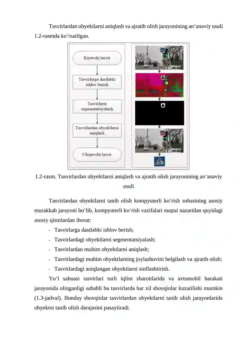Yo‘l sahnasi tasvirlariga dastlabki ishlov berish usullari 2