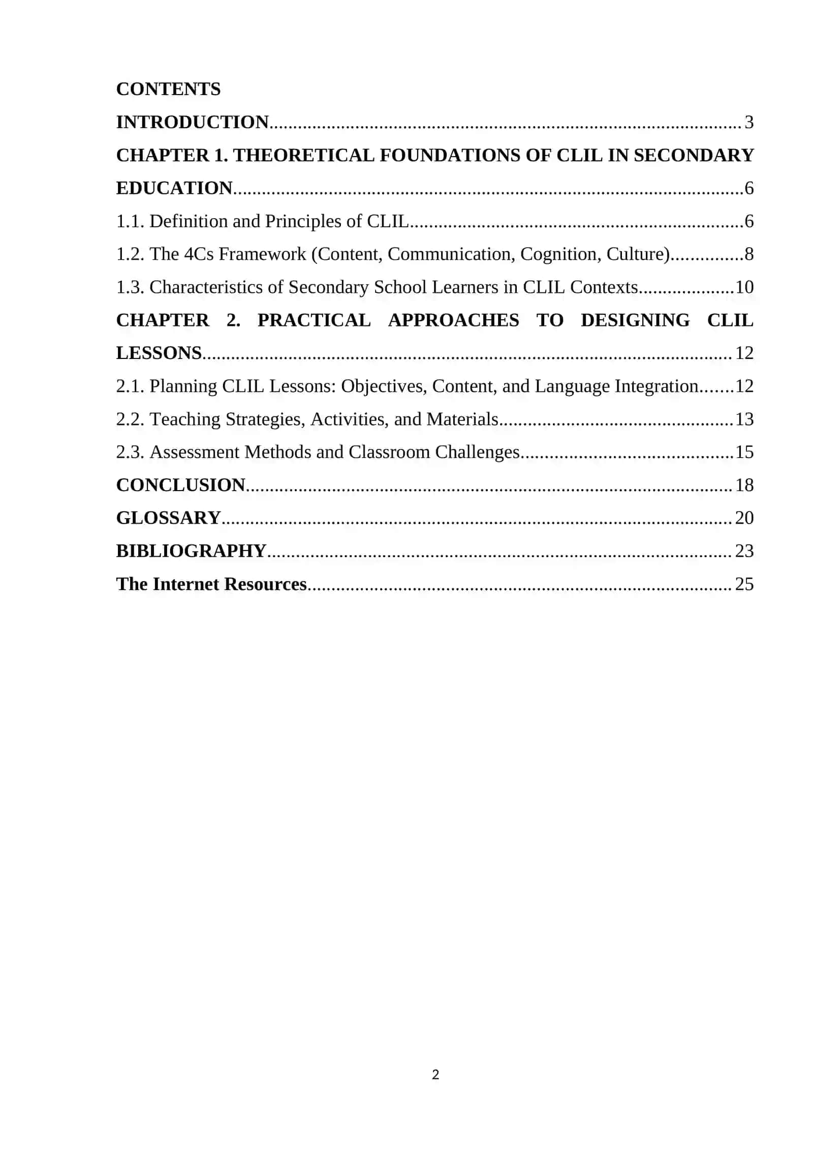 CLIL IN SECONDARY EDUCATION 2
