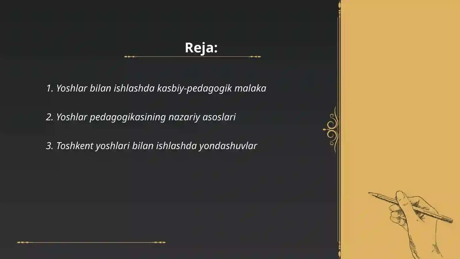 Yoshlar bilan ishlash boʻyicha kasbiy -pedagogik faoliyat va 2