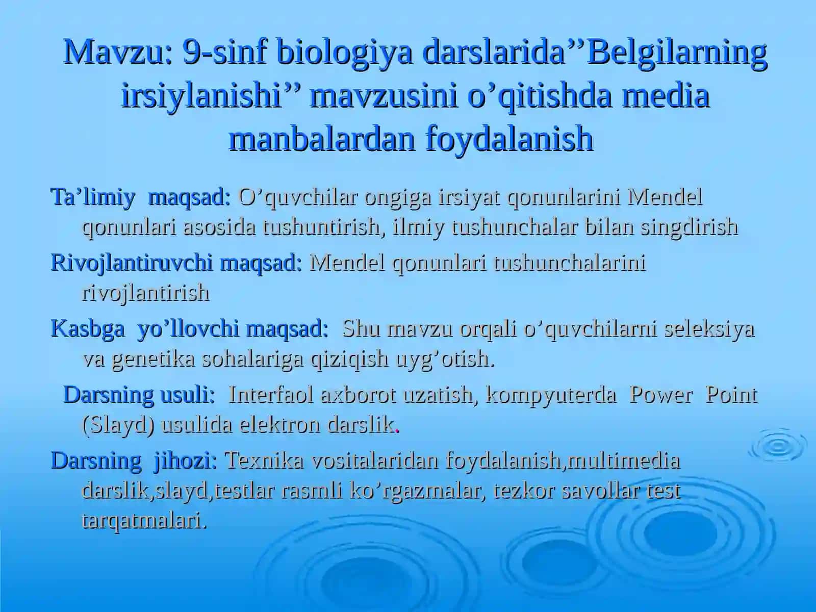 belgilarning irsiylanishi 2