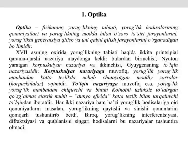 ОPTIKA. ELЕKTRОMAGNIT TO`LQINLAR SHKALASI YORUG`LIK INTЕRFЕRЕNTSIYASI 2