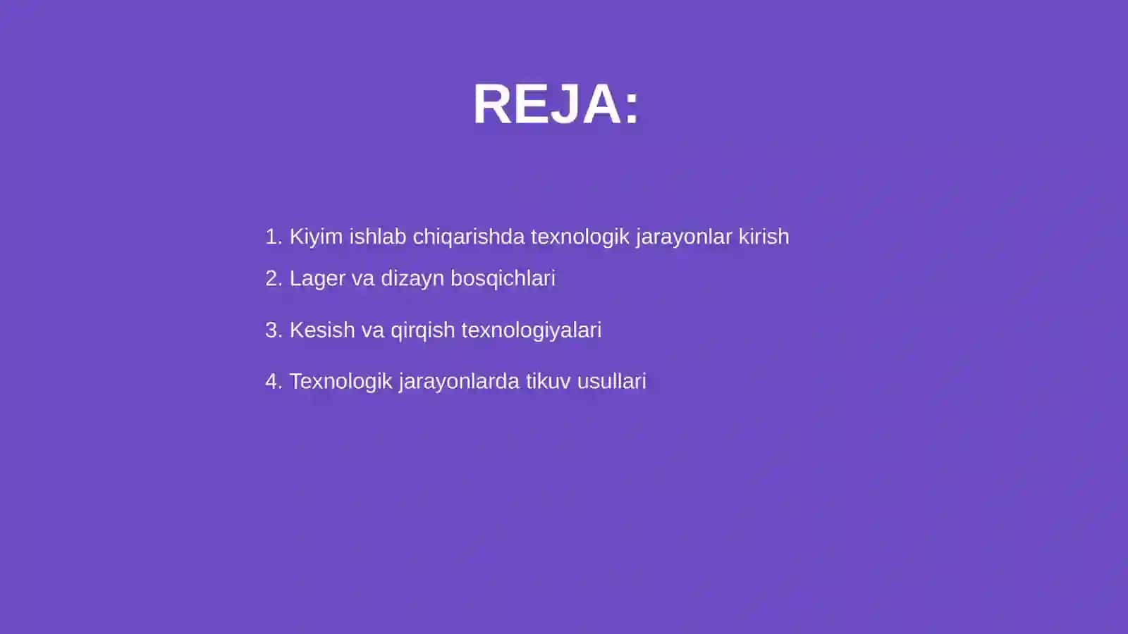 Kiyim ishlab chiqaradigan texnologik jarayon turlari 2