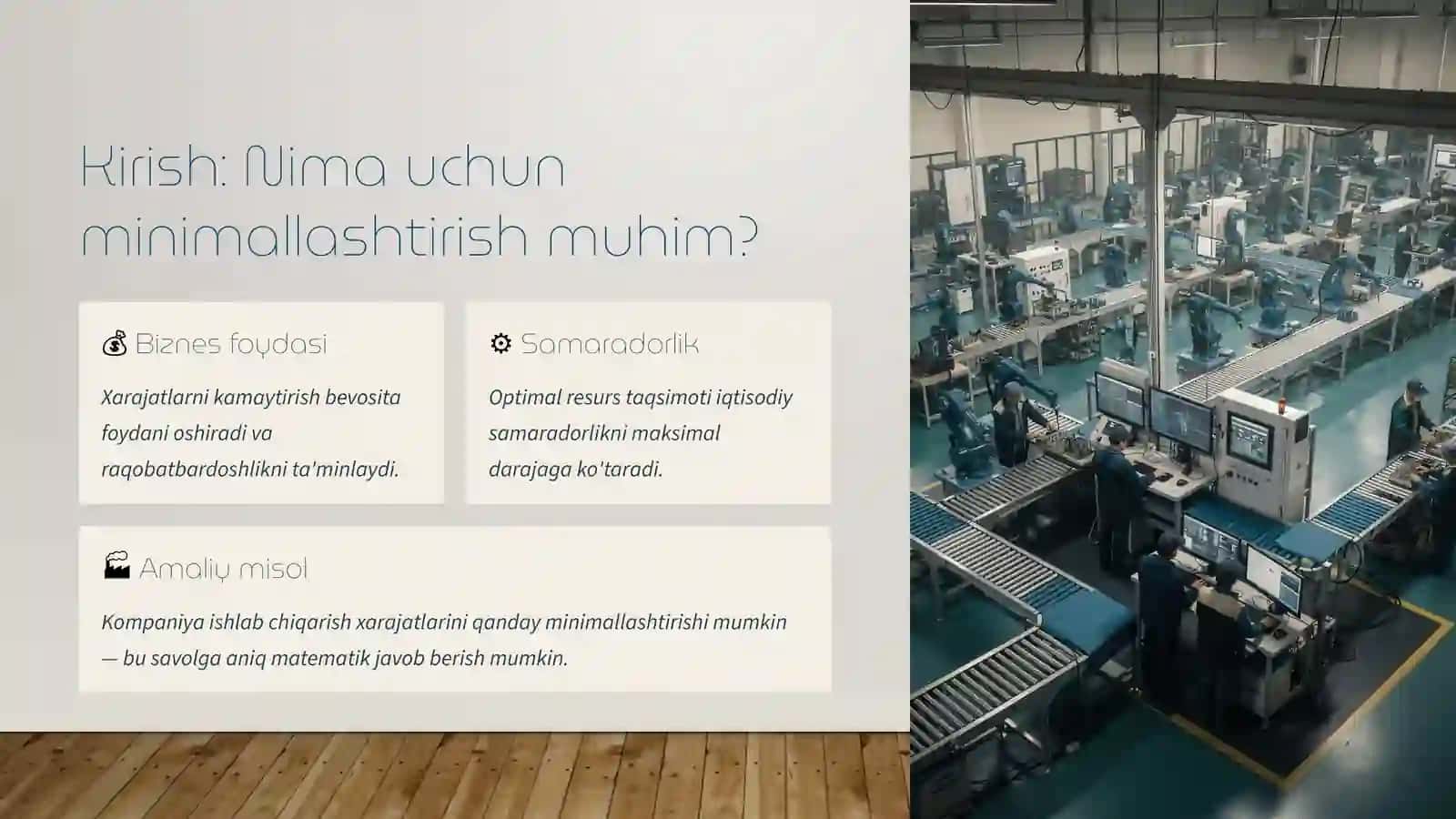 Xarajat funksiyasini minimallashtirish va Lagrange usuli 2