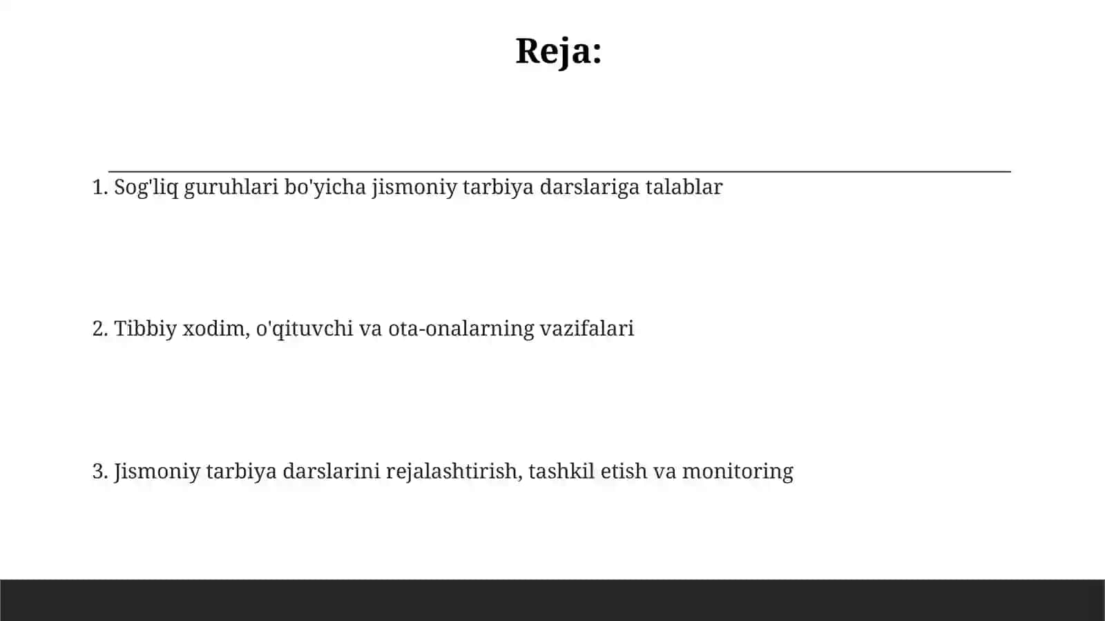 Maktabda jismoniy tarbiya boʻyicha tibbiy nazorat salomatlik guruhlari 2