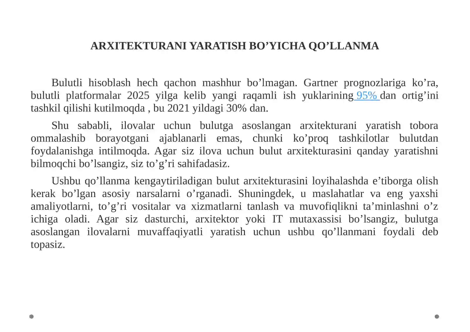 ARXITEKTURANI YARATISH BO’YICHA QO’LLANMA 2