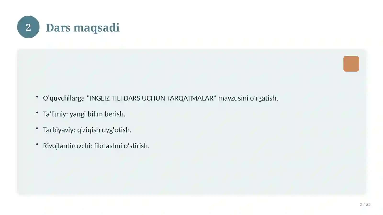 INGLIZ TILI DARS UCHUN TARQATMALAR 2