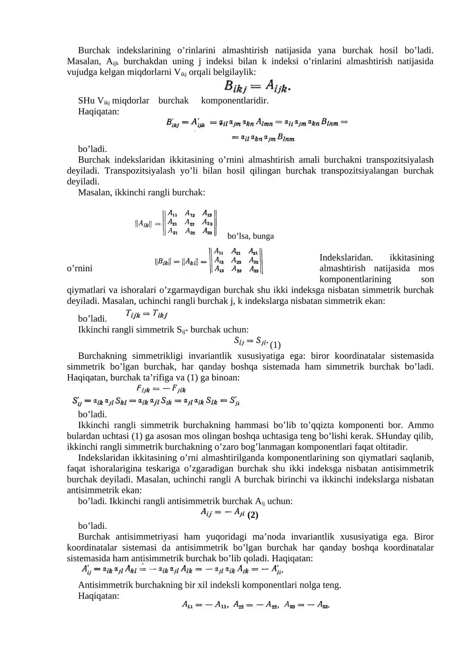 Burchak simmetriyasi 2