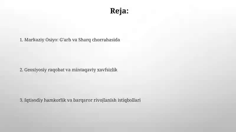 G'arb va Sharq munosabatlarida Markaziy Osiyo mintaqasi 2