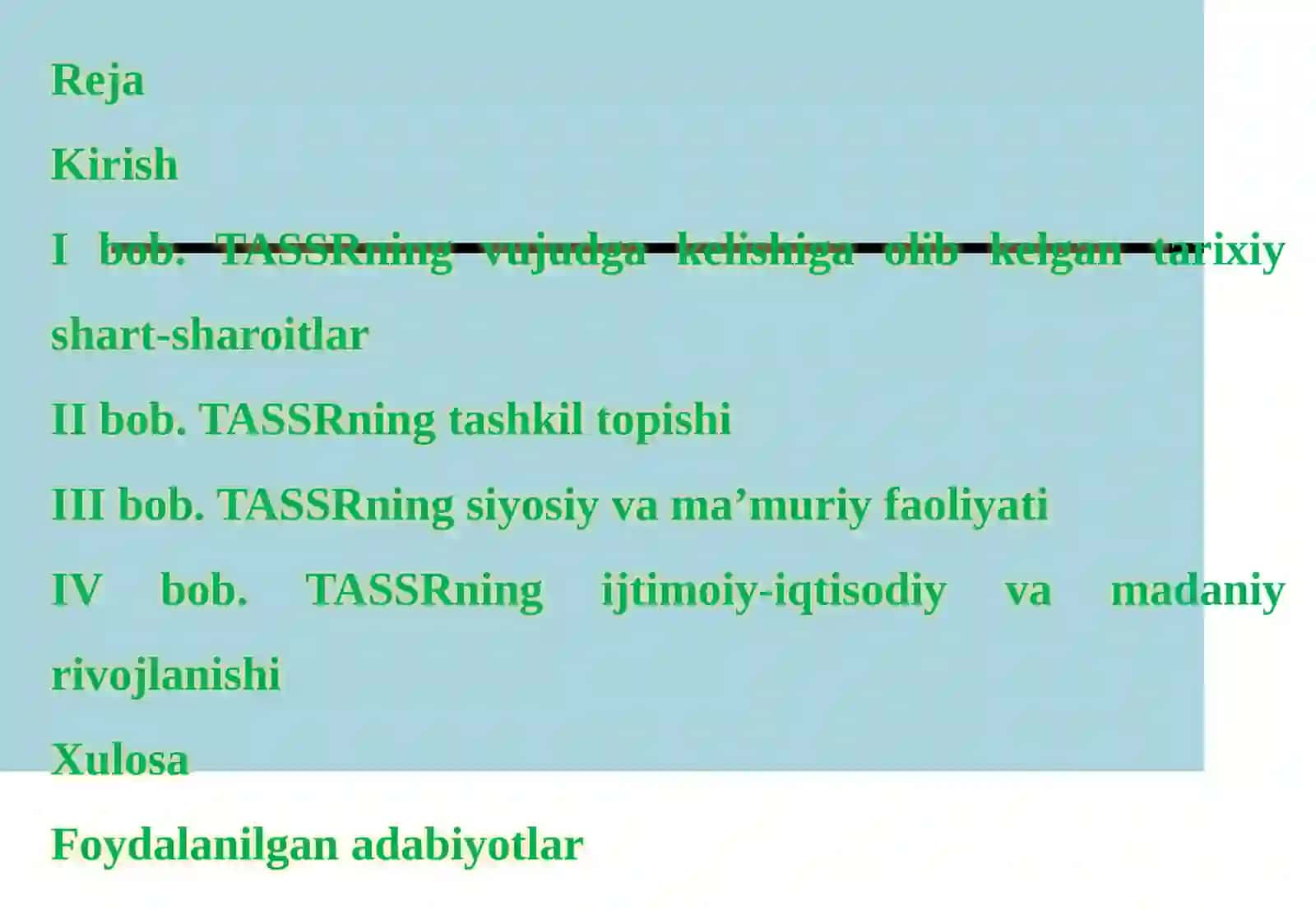 TASSRNING TASHKIL TOPISHI VA FAOLIYATINI TAHLIL ETISH 2