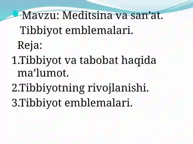 Meditsina va san’at.    Tibbiyot emblemalari. 2