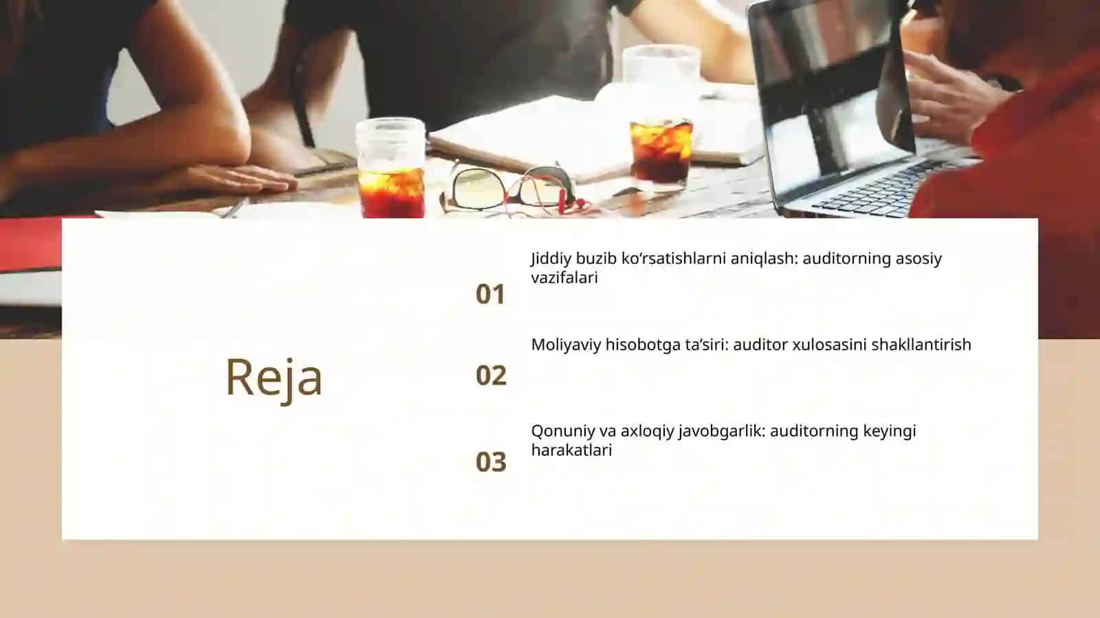 Moliyaviy hisobotda jiddiy buzib ko`rsatishlar aniqlanganda auditorning xarakati 2