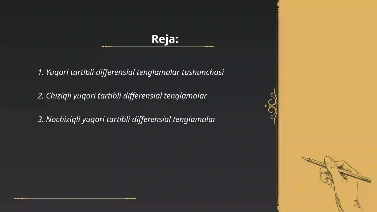 Yuqori tartibli differensial tenglamalar 2