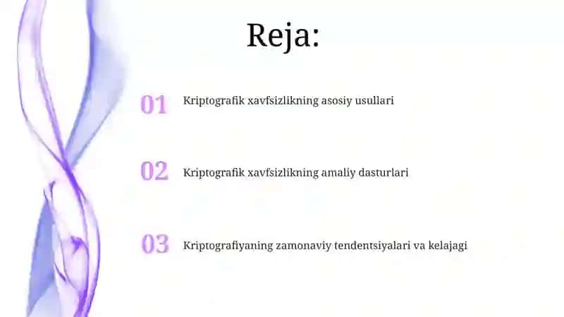 Kriptografiya asoslari va algoritmlari 2