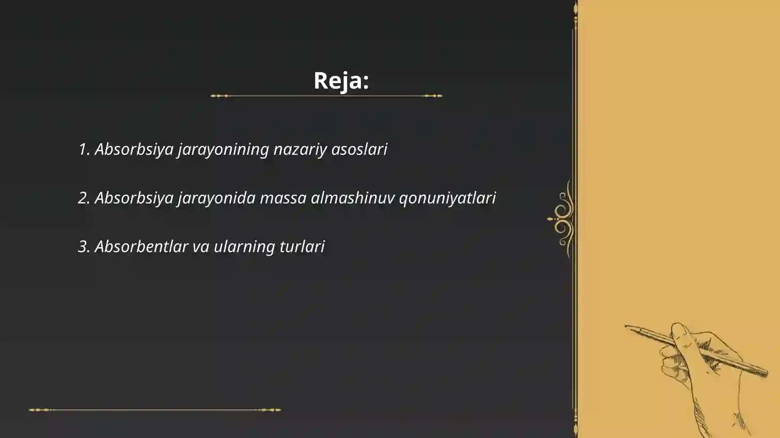 Absorbsiya bólimining nazariy asoslari Texnalogik Sxemasi va asosiy aparatlari 2