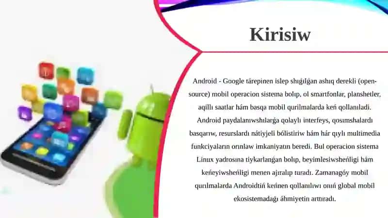 Android - Google Tárepinen Islep Shıǵılǵan Ashıq Derekli 2