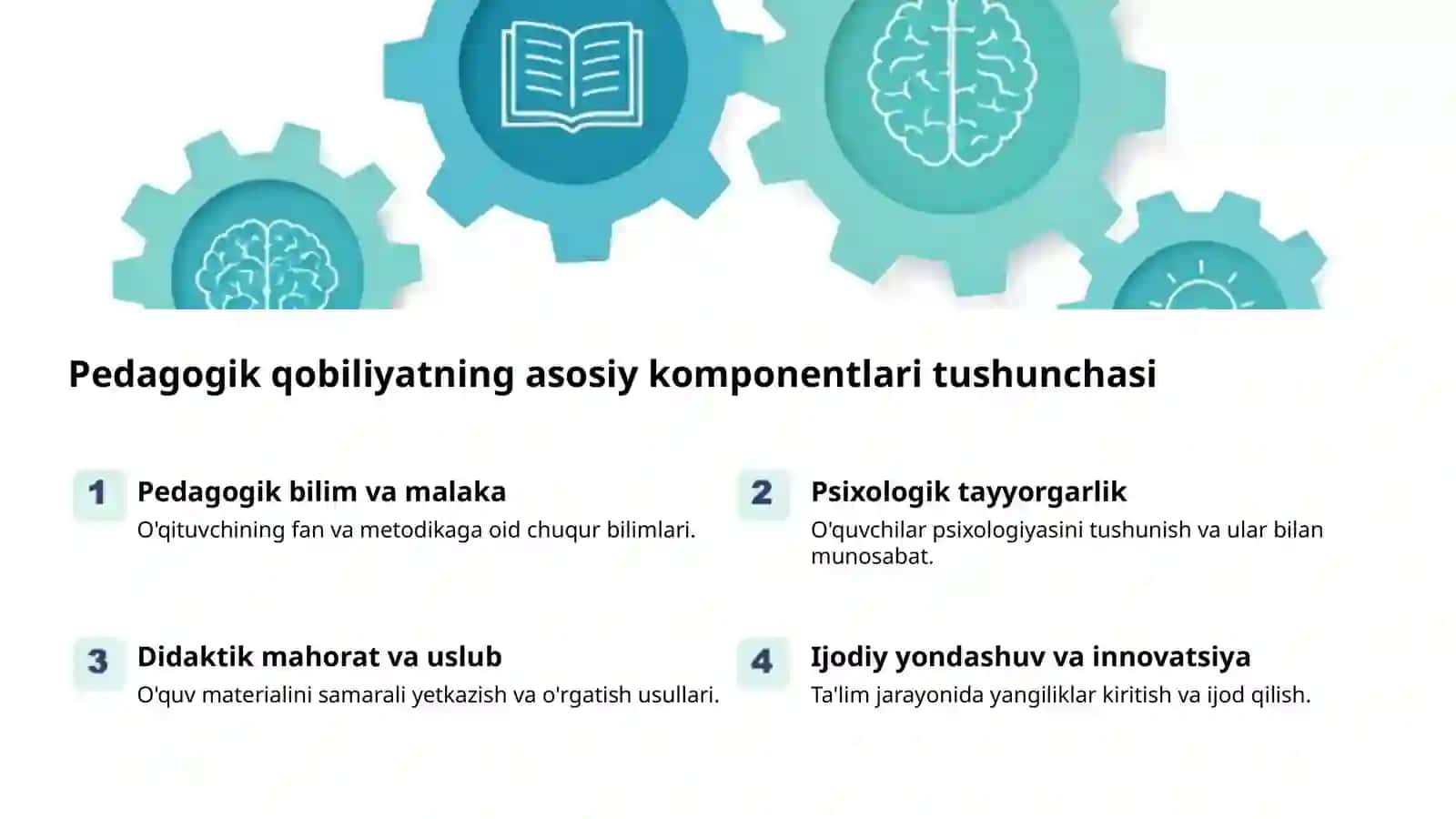 Pedagogik qobiliyat: o'qituvchi muvaffaqiyati 2
