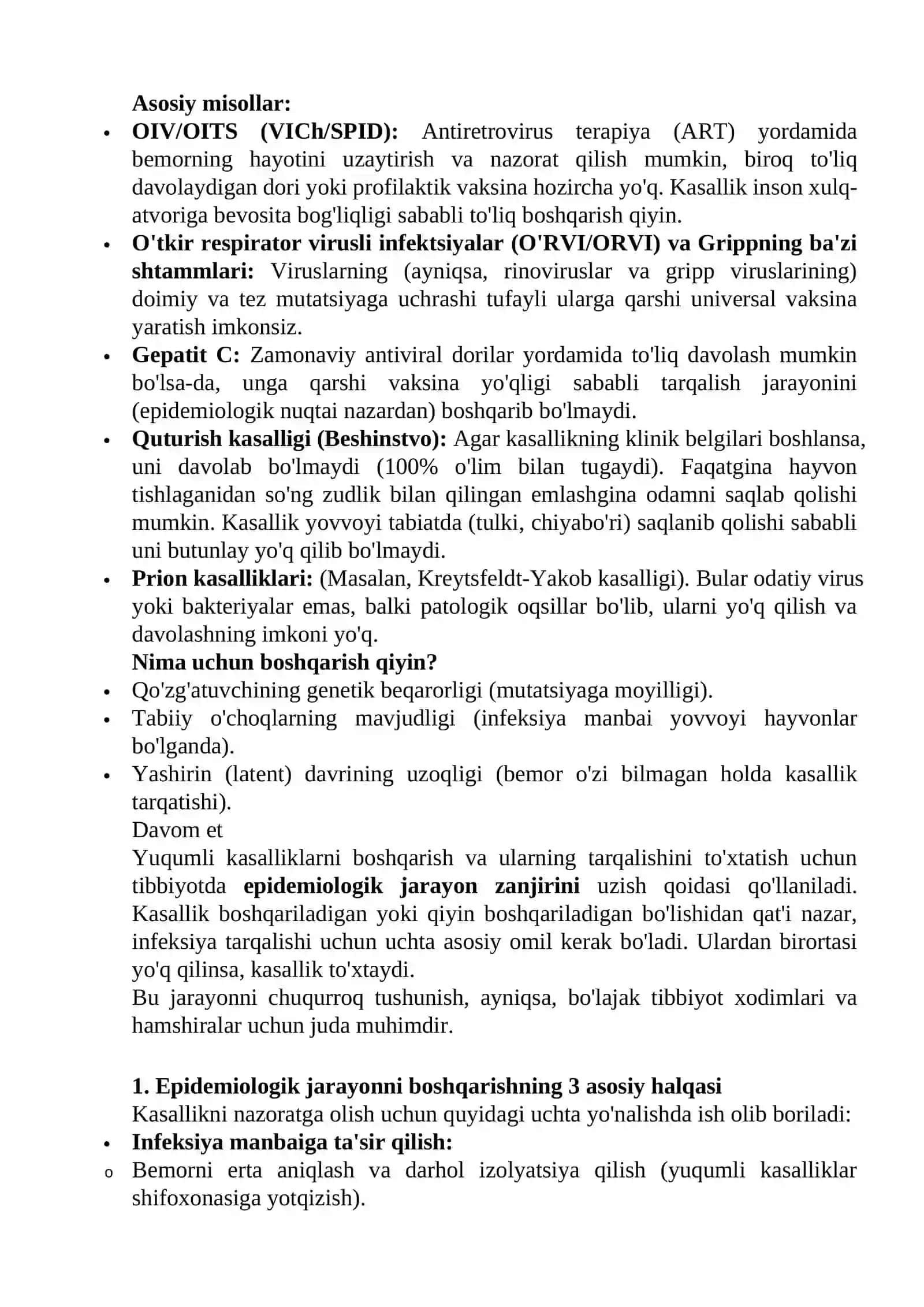 Boshqarib bo`ladigan va boshqarib bo`lmaydigan yuqumli kasalliklar 2