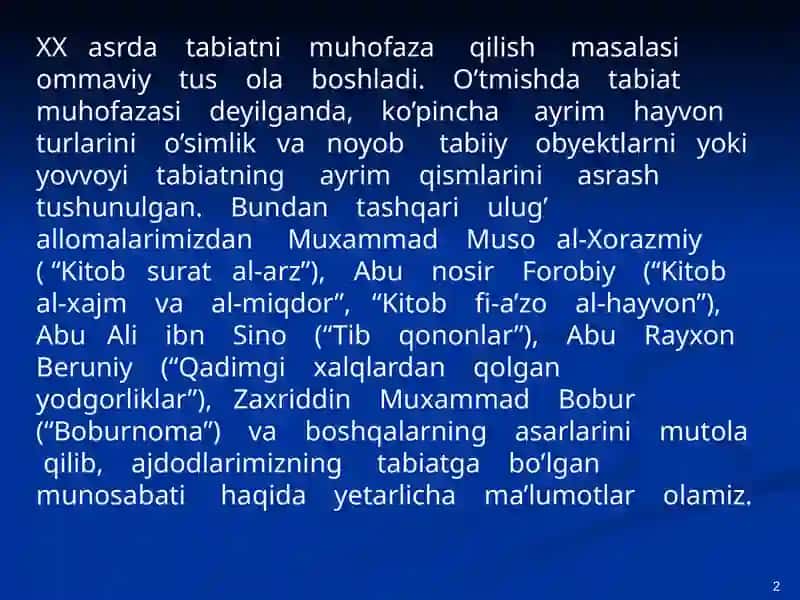 Ekologiya    fanining    rivojlanishiga    hissa    qo’shgan    O’zbekistonlik    olimlar 2