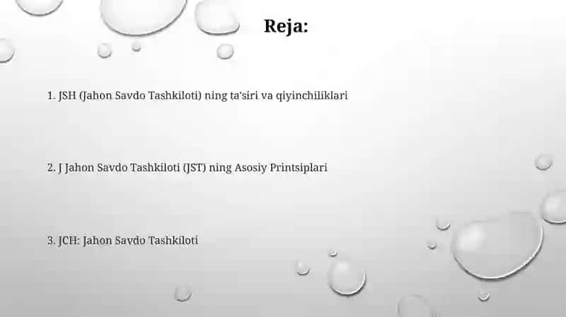 Xalqaro savdo tashkiloti va uning amal qilish tamoyillari 2