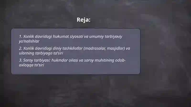 Xonlik davridagi ijtimoiy siyosiy muhitning tarbiyaga tasiri 2
