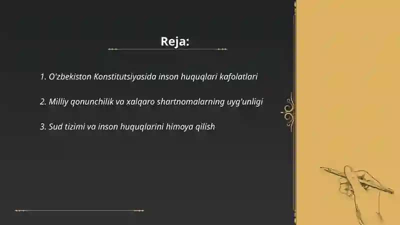 Õzbekistonda inson huquqlari va erkinlarini ta'minlash tizimi 2