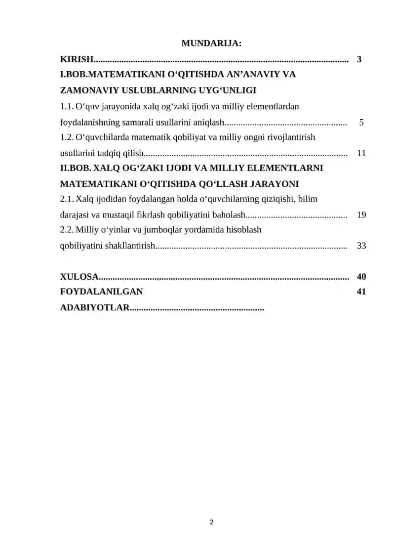MATEMATIKANI O‘QITISHDA XALQ OG'ZAKI IJODI VA MILLIY ELEMENTLARDAN FOYDALANISH 2