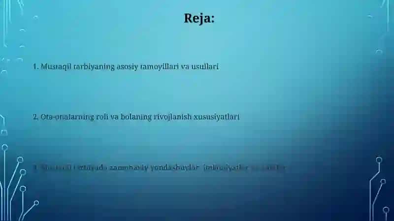 Mustaqil Tarbiyaning Amalga Oshirish Yo'llari 2