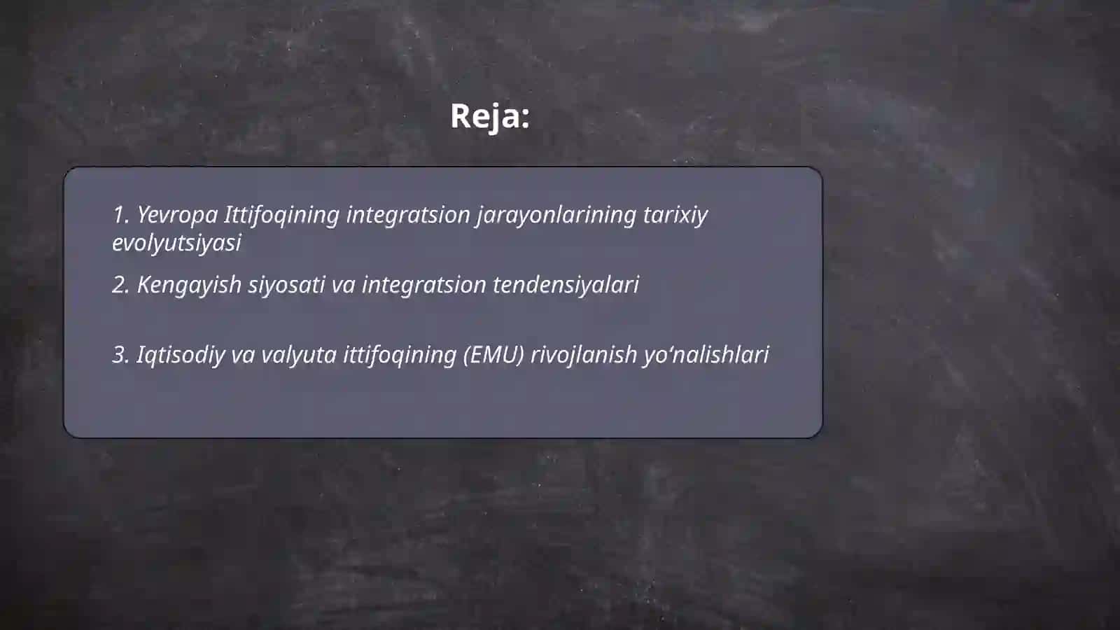 Yevropa ittifoqi doirasidagi integratsion jarayonlarning rivojlanish tendensiyalari 2