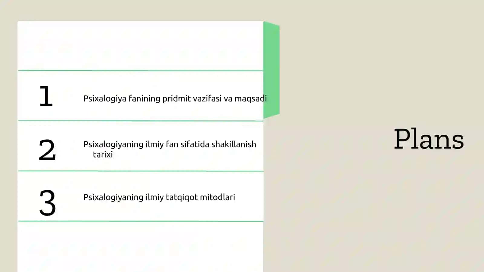 Umumiy psixologiya fanining pridmidi ilmiy tatqiqot mitodlari 2