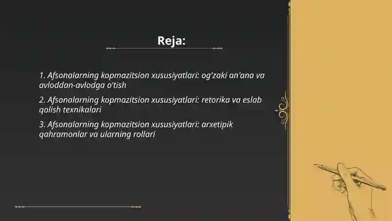 Afsonalarning kopmazitsion xususiyatlari 2