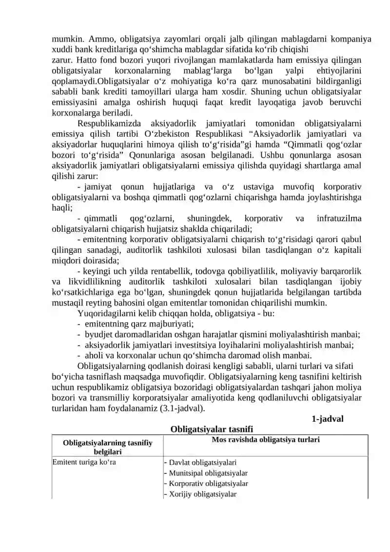 Obligatsiyalar muomalasi nazariy jihatlari 2