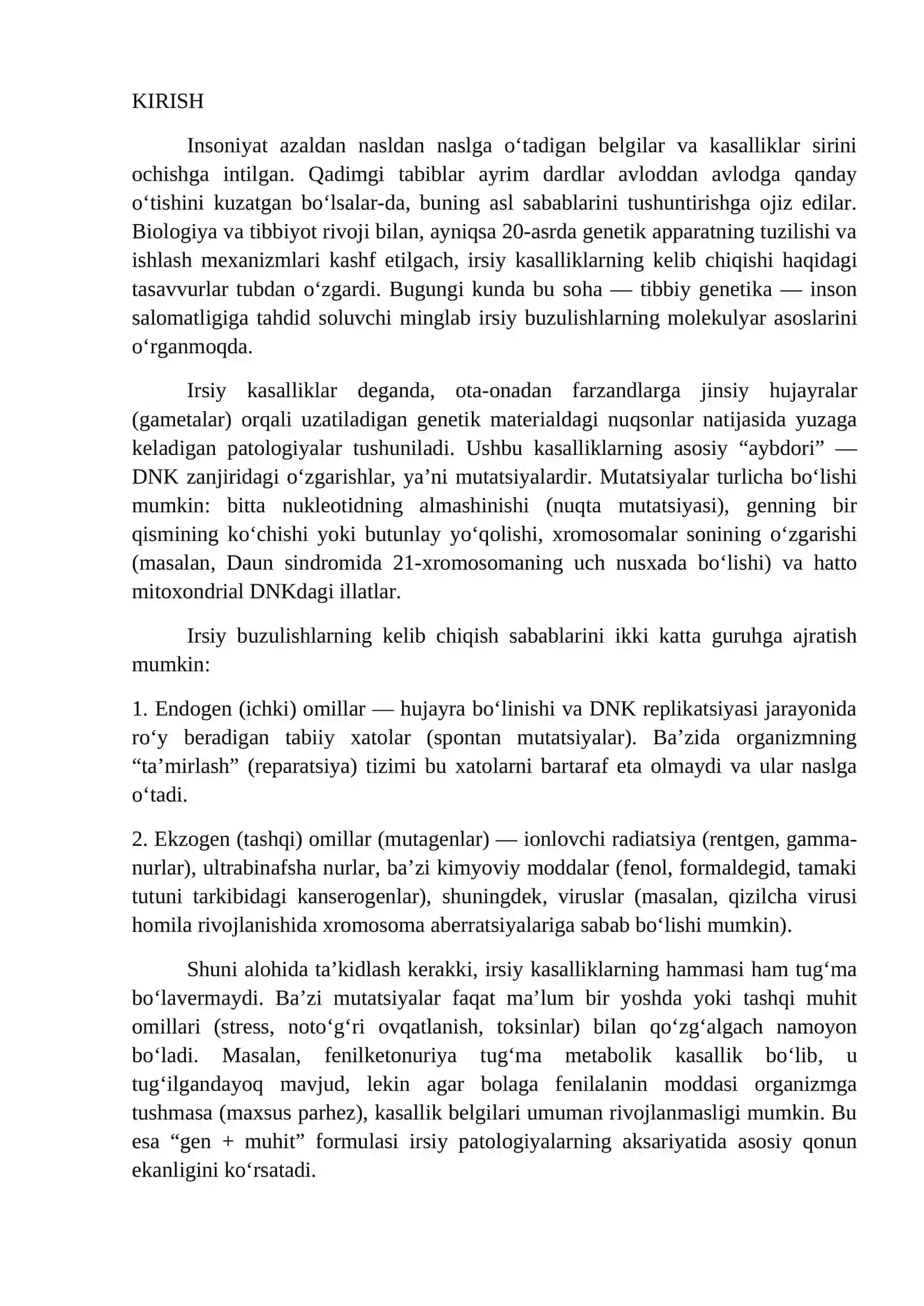 IRSIMIY KASALLIKLAR UMUMIY TAVSIFI 2
