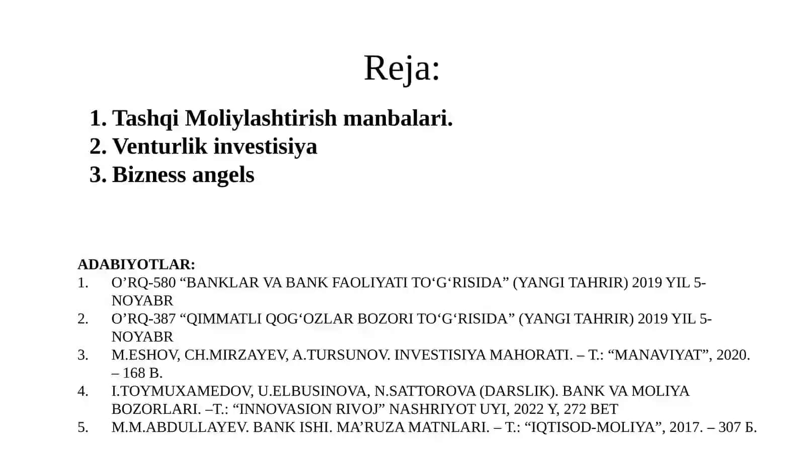 Bankvamoliyabozorlari4-mavzu:Moliya bozori ishtirikchilariMeliyev V.P 2