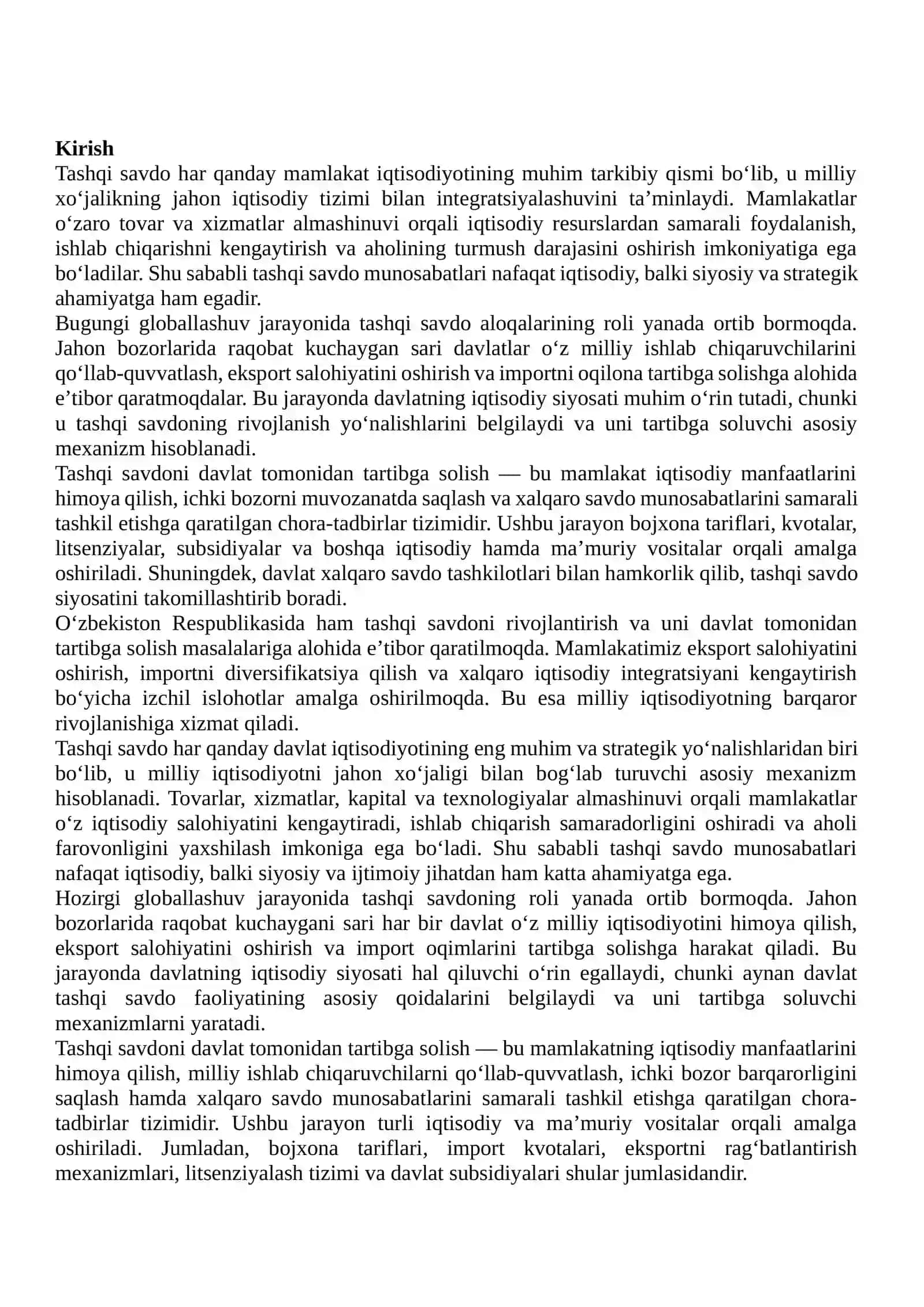 Tashqi savdoni davlat tomonidan tartibga solish va boshqarish yo‘llar 2