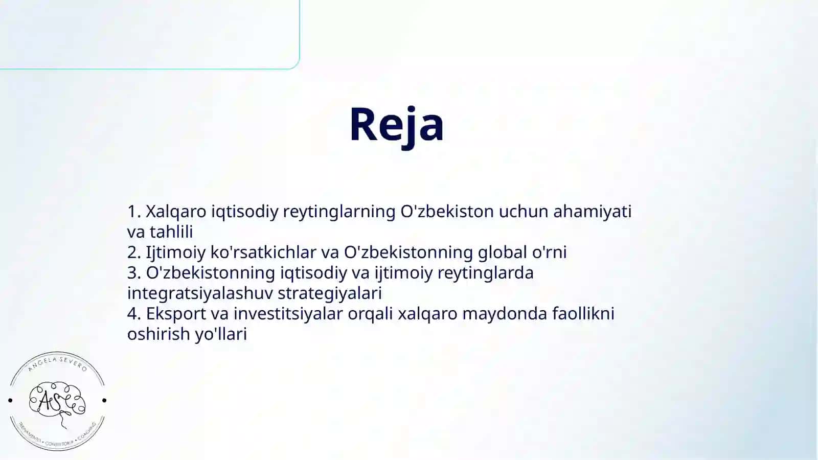 IQTSODIY VA IJTIMOIY SOHADAGI USTIVOR XALQARO REYTINGLAR VA ULARGA OʻZBEKISTONING INTEGRATSIYALASHUVI 2