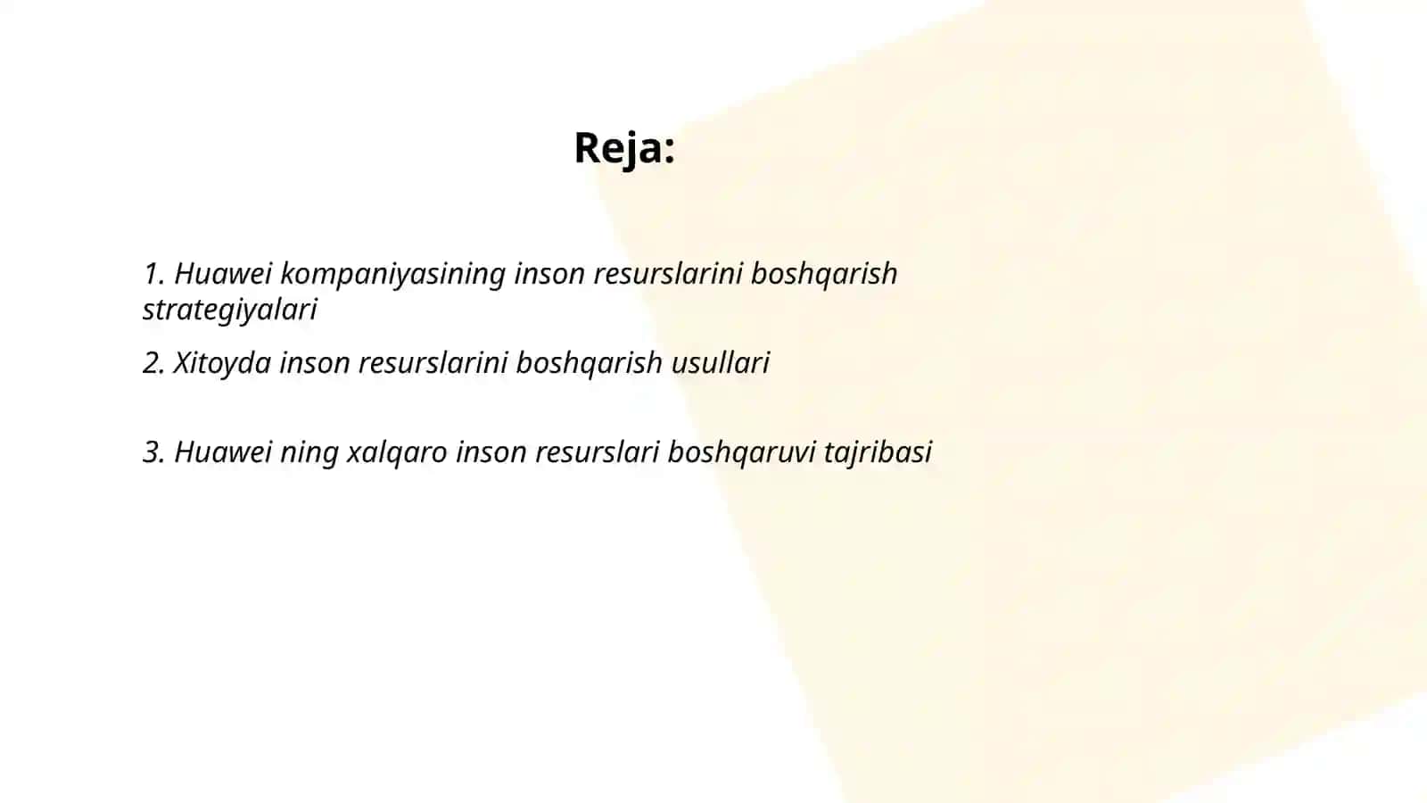 Huawei kompaniyasi inson resurslarini boshqarish 2