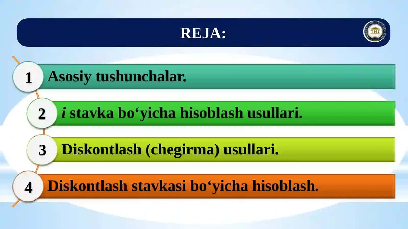 OLIY VA AMALIY MATEMATIKA KAFEDRASI IQTISODCHILAR UCHUN 2