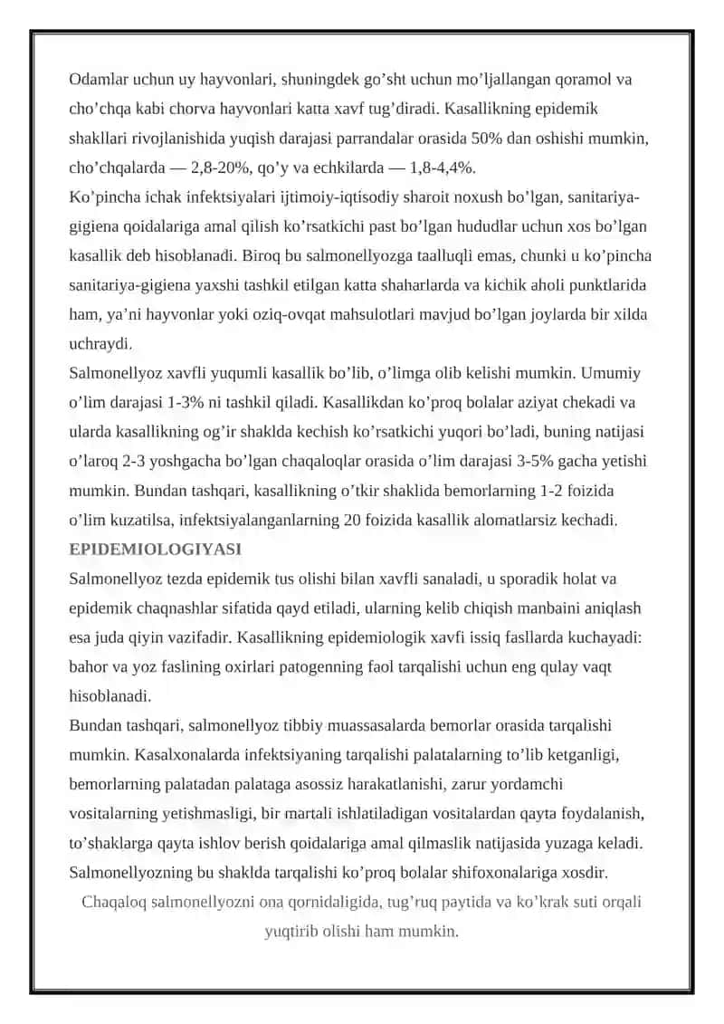 Salmonellyoz yuqumli kasallik qo'zg'atuvchilari 2