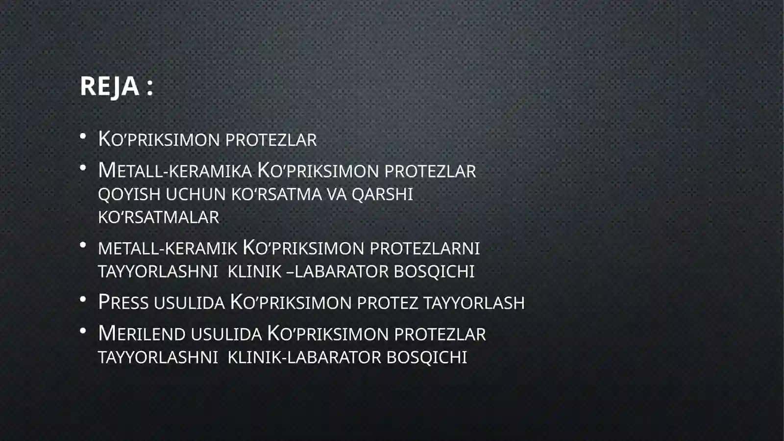 Zamonaviy Ko'priksimon protezlar 2