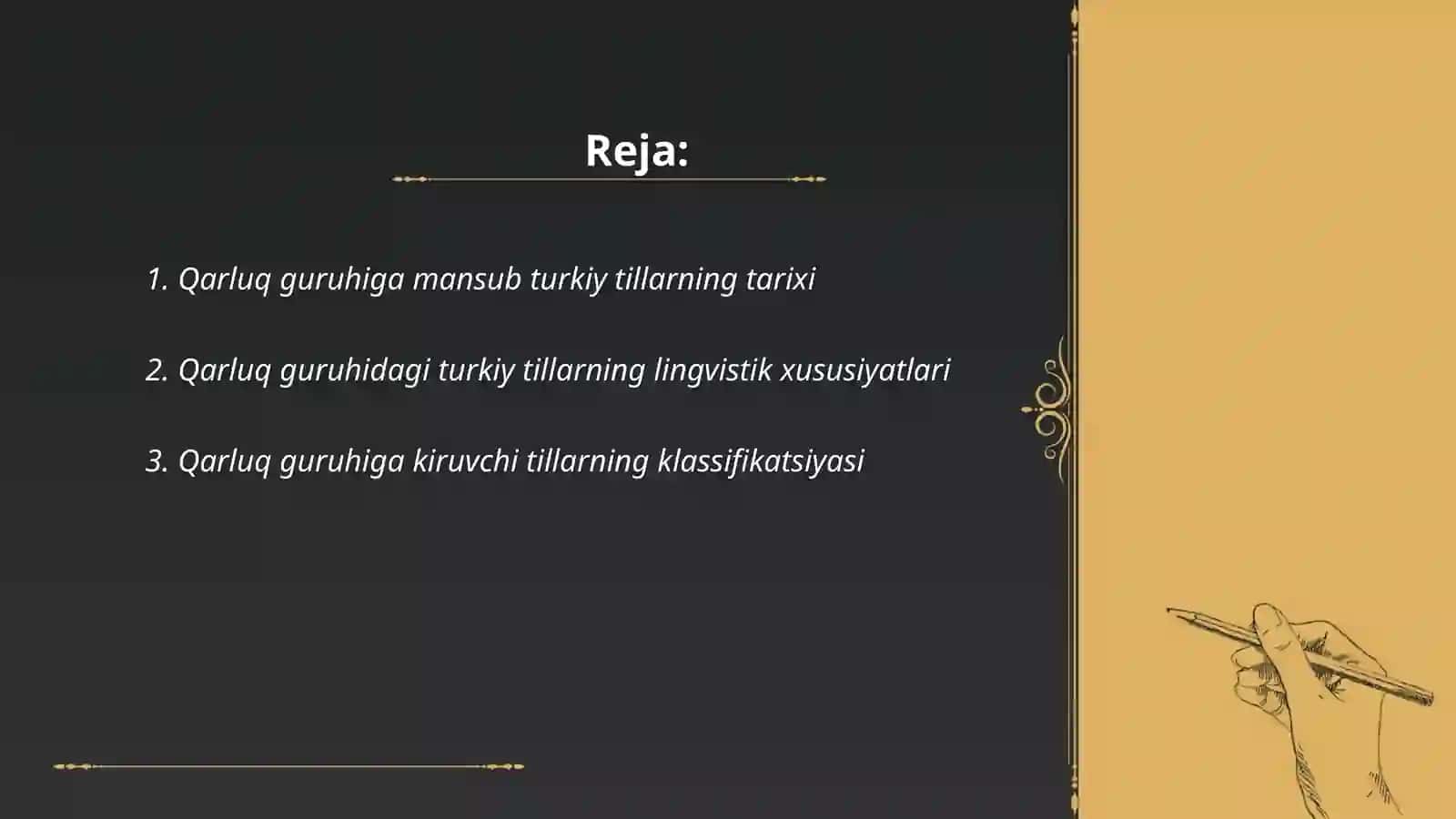 Qarluq guruhiga mansub turkiy tillar tadqiqi 2