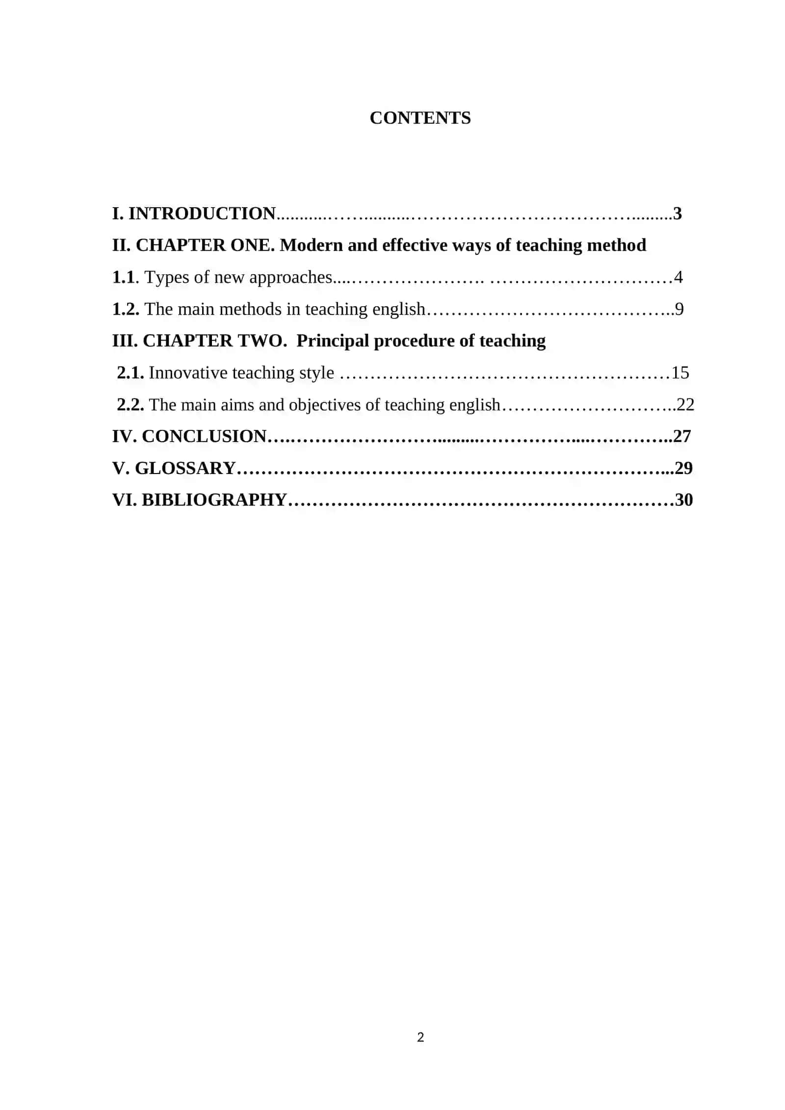 Course Work: Modern Approaches and Methods in Teaching English 2