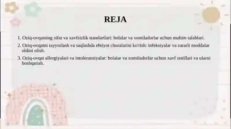 Oziq-ovqatning sifat va xavfsizlik standartlari 2