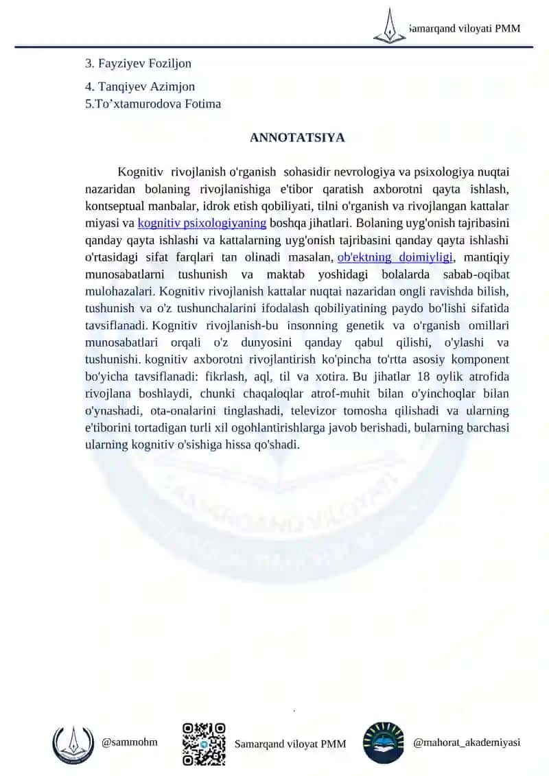 Ta’lim muassasalarida shaxsning kognitiv va emotsional rivojlanishini diagnostika qilishning ilmiy asoslari 2