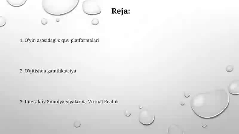 O'yin texnalogiyalari 2