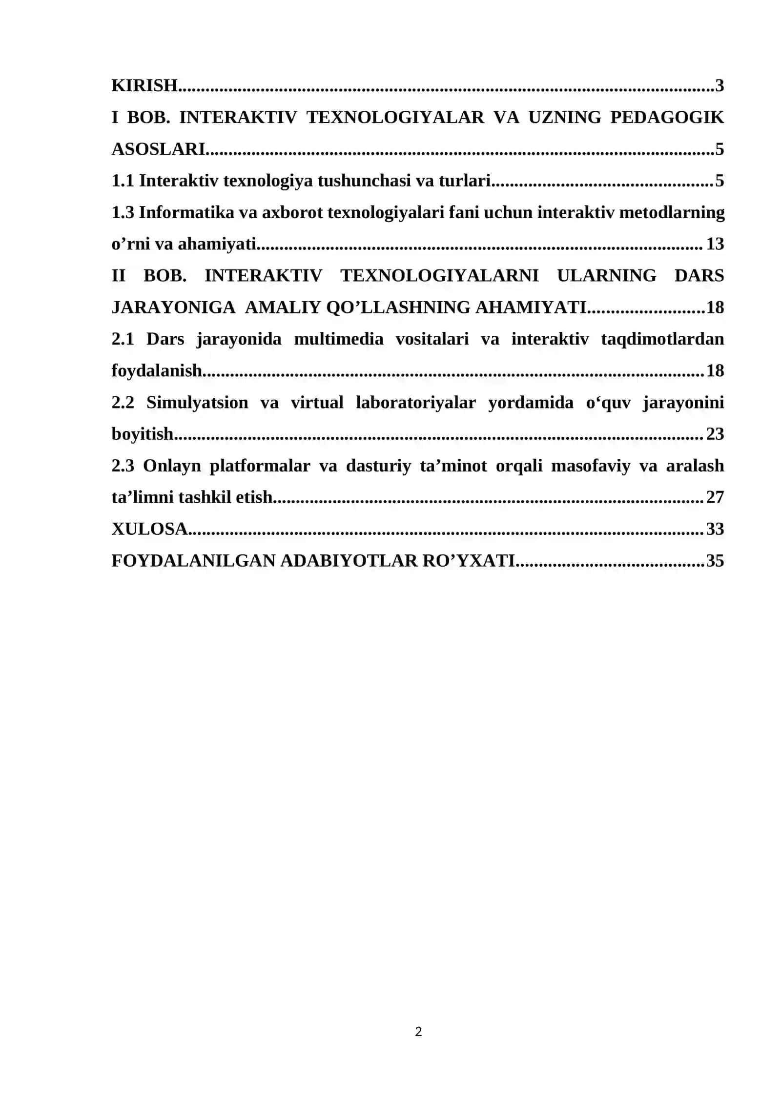 Interaktiv texnologiyalar asosida Informatika va axborot texnologiyalari fanini o'qitish 2