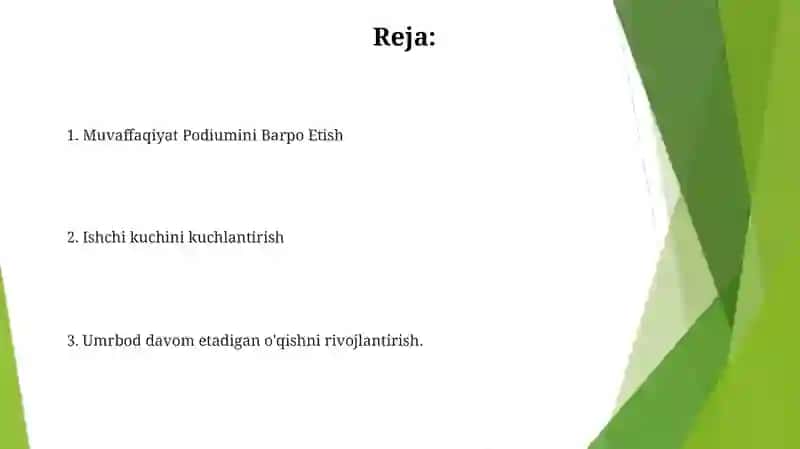 Umrbod davom etadigan o'qishni rivojlantirish 2