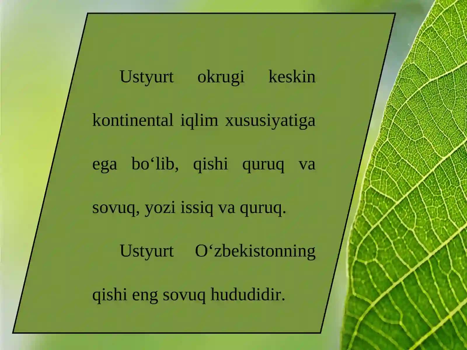 Iqlimi, suvlari, tuproqlari, o‘simliklari va hayvonot dunyosi 2