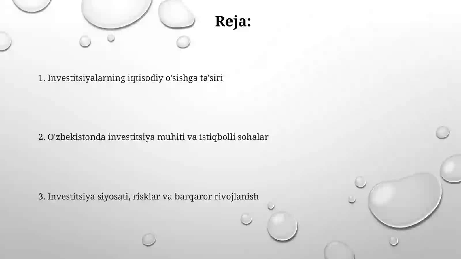 Investitsiya va iqtisodiy rivojlanish 2
