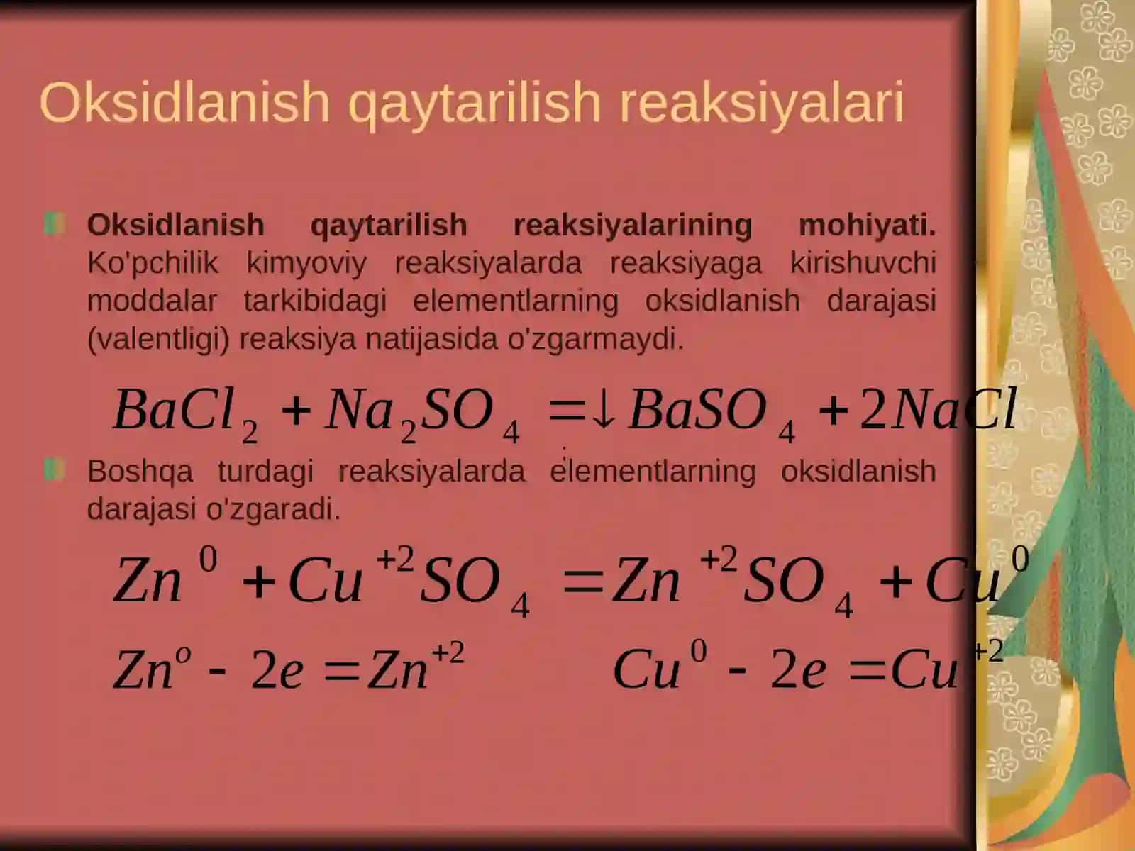 Oksidlanish qaytarilish reaksiyalari 2