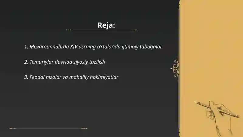 XIV asrning o‘rtalarida Movarounnahrda ijtimoiy-siyosiy vaziyat 2
